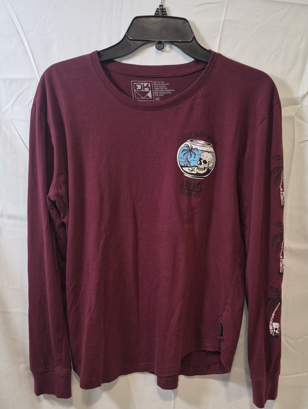 Women's Long-Sleeve Graphic Tee - Burgundy